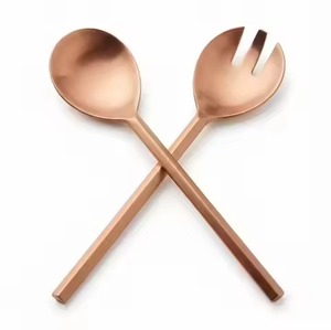 Luxury Silver Plated Stainless Steel Leaf Branch <b>Salad</b> Servers Rustic Botanical Design <b>Salad</b> <b>Spoon</b> Fork Set for Festive Table - Product Image 6