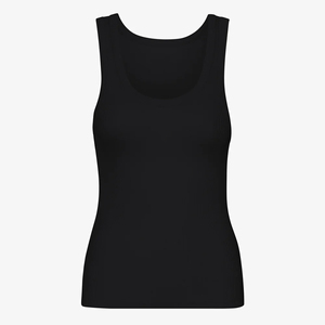 Débardeurs pour femmes en tissu tricoté uni, Spandex/Coton, écologiques, respirants, séchage rapide, décontractés, manches courtes, directement de l'usine - Product Image 1