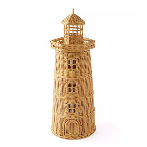 Décoration de phare en rotin charmante, tressée, style côtier, pour chambre d'enfant, décoration suspendue nautique, parfaite pour la mise en scène de la chambre des enfants - Product Image 5