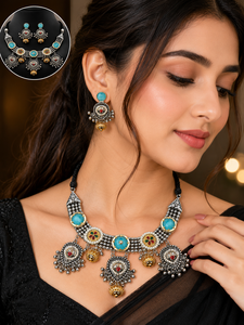 Garantía Comercial: Ghungroo Latkan de Aleación Bicolor Plata y Oro con Pedrería de Cristal, Diseño Elaborado, para Mujer, Estilo Bohemia, para Bodas y Parejas - Product Image 1