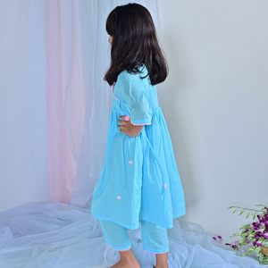 Wholesale Supply Girls Casual Long <b>Kurti</b> with Sky Color <b>Kurti</b> for Comfortable Daily Wear Top for All Seasons at Affordable Rate - Product Image 5