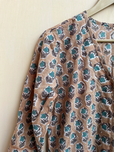 Vestido Indio 2026 de Algodón 100% Estampado a Mano, Túnica Casual con Cuello en V y Manga Larga, Estampado Floral, Vestido Largo para Mujer - Product Image 3