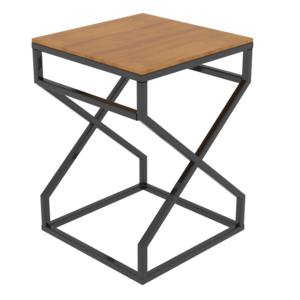 Mesa Auxiliar de Estilo Industrial Resistente con Superficie de Metal Sólido y Base de Acero Artística, Mesa Lateral Compacta para Muebles de Hogar o Cafetería - Product Image 3