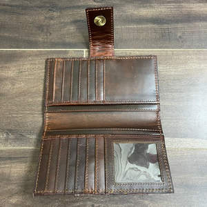 New Designer 2025 Hand Tooled <b>Hair</b>-On Cowhide Leather Long Bifold Wallet <b>for</b> Women's Newest Card Wallet Fast Delivery Clutches - Product Image 5