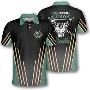 Billiard Team <b>Skull</b> Print <b>Men's</b> Short Sleeve Polo <b>Shirt</b> Digital Printing Casual Breathable Woven Polyester Sport Wear - Product Image 5