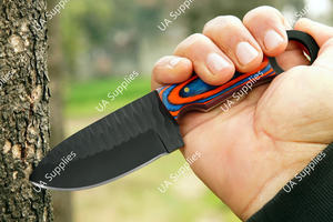 Cuchillo Skinner Profesional de Acero de Alto Carbono 1095 con Agarre para Dedos, para Caza, Camping y Uso Diario (EDC), con Espiga Recta y Bisel, Funda de Madera Pakka, OEM - Product Image 5