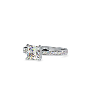 แหวนหมั้นเพชรโมอิสซาไนต์ทรงเจ้าหญิง 4 ขา ตัวเรือนเงินแท้ S925 สวยงาม - Product Image 2