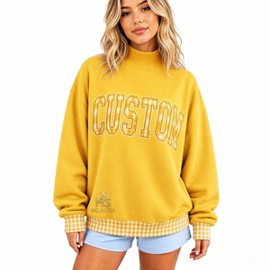 Offre Exceptionnelle : Sweat-shirt Streetwear Premium Noir Oversize à Col Montant en Molleton de Coton, Coupe Ample, Décontracté Hiver, Personnalisable - Product Image 4
