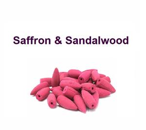 Cônes d'encens à refoulement bio au safran et au bois de santal les plus vendus en Inde au meilleur prix (rose) - Product Image 1