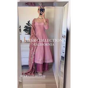Women's Anarkali Gown Dupatta & Plazzo Party Wear <b>Set</b> - Product Image 6