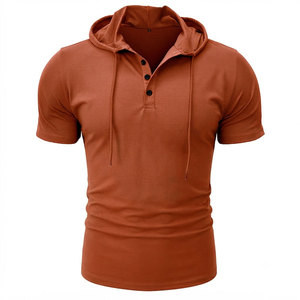 Custom Vibrant Colors Men's Short Sleeve Training Hoodie 4 Way Stretchable Fabric Quick Dry Powerlifting Gym Hoodie Low Price - Product Image 4