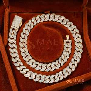 Collier gourmette de luxe en moissanite plaqué or 18 carats, chaîne hip-hop, bijou tendance pour homme et femme, cadeau - Product Image 6