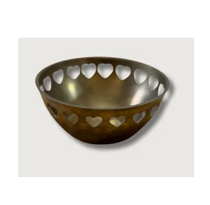 Brass Fruits Bowl Heart Cutout Decorative Fruit Bowl <b>Basket</b> Home Decor Wedding Gift Luxury Brass Fruits Bowl - Product Image 1
