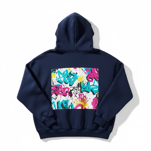 เสื้อสเวตเชิ้ตโอเวอร์ไซส์ ดีไซน์หรูหรา ไซส์พลัส สตรีทแวร์ ลายกราฟฟิตีด้านหน้า ผ้าฝ้าย 100% เฟรนช์เทอร์รี่ แขนปกติ - Product Image 3