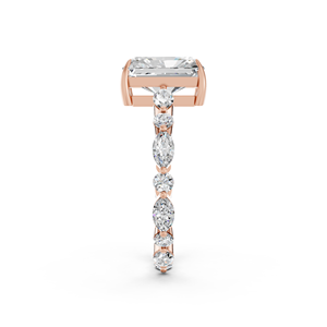 Bague de fiançailles ZOTA JEWEL en or rose 14 carats avec diamant de laboratoire taille radiant 3,22 ct certifié IGI, classique pour femme, pour mariage et anniversaire - Product Image 3
