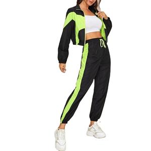 Conjunto de Dos Piezas Personalizado de Spandex/Poliéster, Cortavientos, Estilo Urbano, Manga Corta, Midi, con Cierre, para Mujer, 2026 - Product Image 4