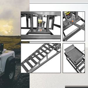 Set di 2 Rampe Idrauliche a Basso Profilo per Sollevamento Auto, 5T 11000lbs, Rampe di Servizio per Garage, per Camion, Rimorchi e Veicoli - Product Image 4