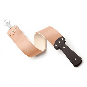 Sangle d'entretien en cuir PU noir avec anneau métallique pour l'entretien des lames, accessoire réutilisable en cuir - Product Image 4