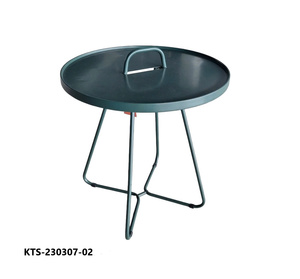 โต๊ะกาแฟโลหะทันสมัยพร้อมหูหิ้ว Ø520*600H ดีไซน์มินิมอลสำหรับเฟอร์นิเจอร์ห้องนั่งเล่น - Product Image 1