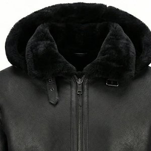 Genuine Leather <b>Shearling</b> Aviator Coat <b>Men</b> Premium Fur Winter <b>Jacket</b> Stylish Warm Classic Durable Outerwear Fashion - Product Image 2