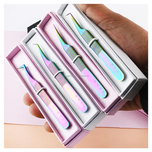 Wholesale Eyelash Tweezers for Lash Extensions tweezer cleaner Set Volume Lash Tweezers with Fiber tip for Precision - Product Image 1
