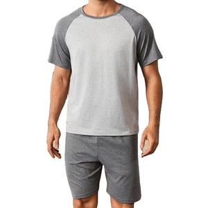 Conjunto de Pijama de Verano Elegante, Informal, Transpirable, de Talla Grande, de Punto, con Pantalones Cortos, Paquete Combinado, Personalizado para Hombre, ODM, 100% Algodón, Venta al por Mayor, Bangladesh - Product Image 1