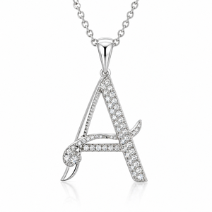 Collar con Colgante de Diamante de Laboratorio en Plata de Ley 925 con Iniciales Personalizadas, Chapado en Oro Vermeil, Etiqueta Privada, Joyería OEM ODM - Product Image 1
