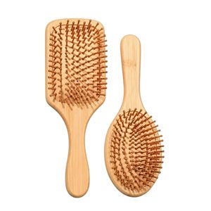 Natural Bamboo Wooden Paddle Hair <b>Brush</b> Eco Friendly Hair Care <b>Brush</b> for Women Men Professional Supply OEM - Product Image 2