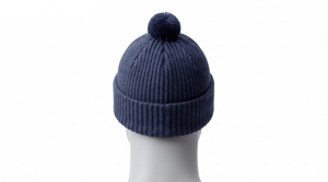 Gorro de Punto Azul con Pompones, Gorro de Invierno para Clima Frío, Venta al por Mayor, Logotipo Personalizado, Alta Calidad, OEM, ODM, MOQ Bajo, Unisex - Product Image 3