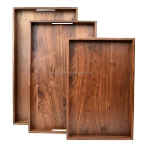 Nueva bandeja de servicio de madera de moda con mango decorativo, accesorios rectangulares para fiestas de boda, accesorios para el hogar - Product Image 2