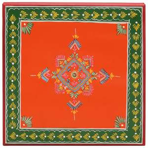 โต๊ะกาแฟไม้มะม่วงแท้หลากสีขนาดกะทัดรัดพร้อมฐานสีส้ม แข็งแรงทนทาน - Product Image 3