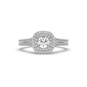 Anillo de diamante cultivado en laboratorio de 1,36 quilates con tachuelas de oro blanco-Color E VS1 Claridad - Product Image 1