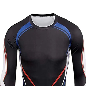 <b>Athletic</b> Men's Rash Guard Long Sleeve Compression Shirt with Moisture Wicking Fabric for Training Gym & Water Sports Rash Guard - Product Image 3