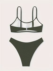 Bikini sin Costuras para Mujer, de Cintura Alta, con Lentejuelas y Plumas, Logotipo Personalizado, de Seda Helada, Invisible, Venta al por Mayor - Product Image 2