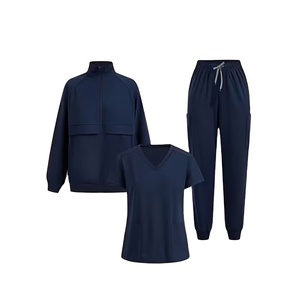 3pcs Unisex Doctor Cotton Satin Long-Sleeve Jacket Summer Solstice Hospital Use Workwear Scrubs Pockets Manufactures Bangladesh - Product Image 1