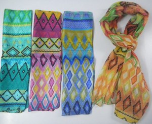 Slik Printed <b>Scarf</b> Manufacturer 100x100cms Pareo - Product Image 2