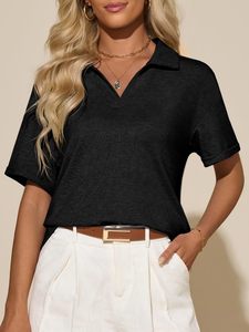 Chemises polo en polyester à manches courtes pour femmes, de haute qualité, col rabattu, t-shirt polo d'été pour femmes - Product Image 6