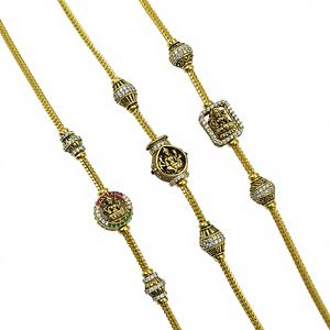 Collar de Lujo con Colgante de Pavo Real en Oro Sólido de 22K, Joyería Tradicional India para Mujer, para Bodas, 25-31g - Product Image 1