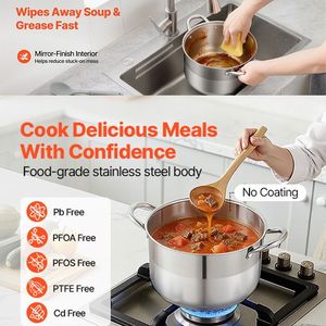 หม้อซุปอเนกประสงค์ขนาด 8 ควอร์ต พร้อมฝาแก้วสำหรับซุป/สตูว์ - Product Image 3