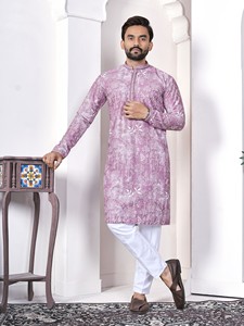 Digital Printed Work Cotton Traditional Straight <b>Kurta</b> for Diwali Wedding Party with Quick Dry Feature - Product Image 5