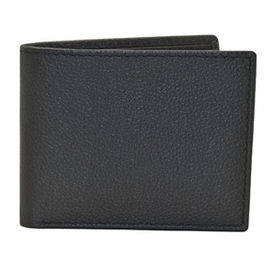 <b>Men's</b> Slim Bifold Genuine Leather <b>Wallet</b> <b>Black</b> Minimalist Fold Closure Short Length Daily Use RFID Protection Short Length Open - Product Image 1