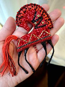 เข็มกลัดปักลายดอกไม้สวยงามทำมือสำหรับเครื่องประดับผู้หญิง - Product Image 3