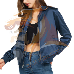 Full Sleeves Breathable Windproof Design Satin <b>Jacket</b> Fully Customizable <b>Women's</b> Satin <b>Jacket</b> with Contrast Color - Product Image 6