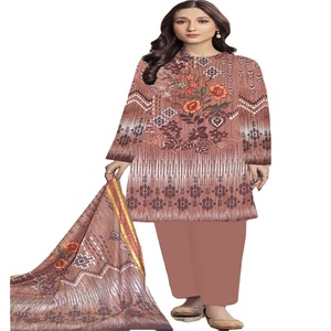 ชุดสูท3ชิ้นสำหรับผู้หญิงลายพิมพ์ดิจิทัลด้วยแฟชั่น AF ชุดสนามหญ้าอินเดียปากีสถานและปากีสถาน - Product Image 1