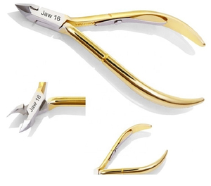 MELPEX BEAUTY INSTRUMENTS Alicates para Cutículas Dorados, Manicura y Pedicura, Acero Inoxidable, Hoja Curva Afilada, Apertura de Mandíbula Ancha, Autoclavables - Product Image 2