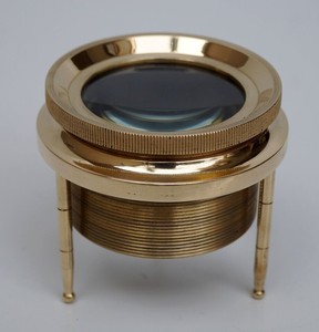 Brass Durable <b>Desk</b> Map Magnifying Tripod Glass Magnifier Tabletop Reading Lens with Modern Design for Antique Office <b>Study</b> Decor - Product Image 1