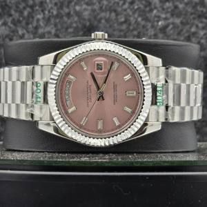 Reloj de Lujo Unisex de Acero Inoxidable, Analógico, con Cristal de Zafiro, Mecánico Automático, con Fecha, Brazalete de Moissanita Baguette, Estilo Hip Hop - Product Image 5