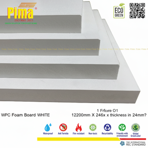 White PVC WPC <b>Foam</b> Board Sheet 0.6 G/cm3 Density 25mm <b>Thickness</b> Fireproof Waterproof Interior Celuka Panels Furniture <b>Foam</b> - Product Image 1