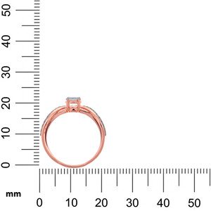 Bague Solitaire Ondulée Éblouissante Plaqué Or Rose de Haute Qualité, Bague de Fiançailles Croisée avec Coupe Ronde, Bijoux de Mode Raffinés pour Femme - Product Image 5