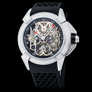 Exquisite and Elegant Business Luxury Diamond-encrusted Bezel Casual <b>Skeletonized</b> Tourbillon <b>Automatic</b> Mechanical Men's <b>Watch</b> - Product Image 2